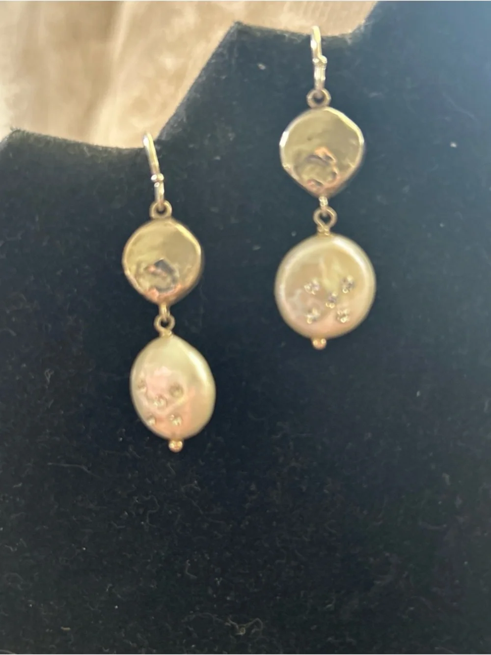 Silpada Sterling Silver Drop Earrings  Pearl Discs With Swarovski Crystal Rare - Picture 6 of 6